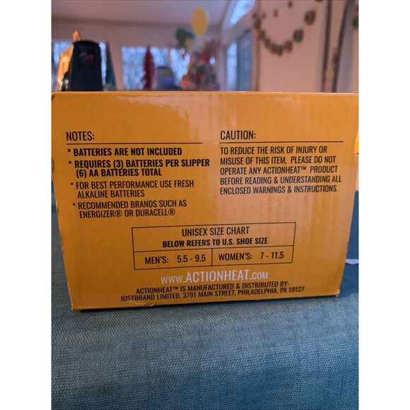 ActionHeat Heated Slippers Unisex OS Plush Fleece Winter AA Battery 4 Hours - Picture 6 of 6